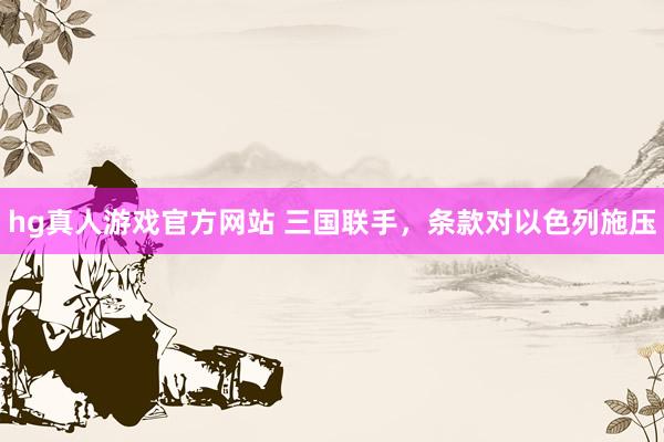 hg真人游戏官方网站 三国联手，条款对以色列施压