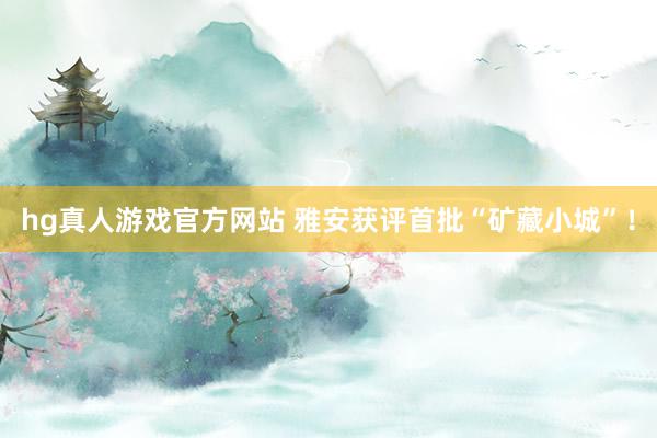 hg真人游戏官方网站 雅安获评首批“矿藏小城”！