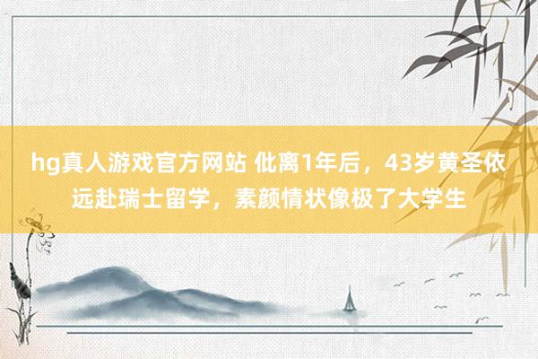 hg真人游戏官方网站 仳离1年后，43岁黄圣依远赴瑞士留学，素颜情状像极了大学生
