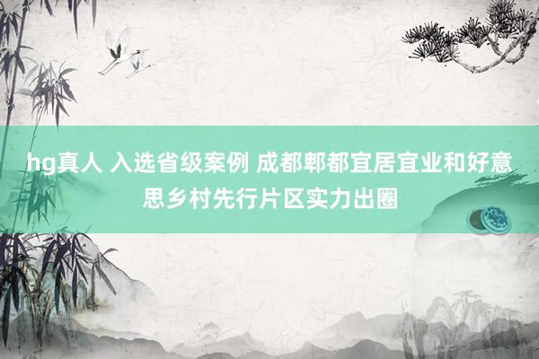 hg真人 入选省级案例 成都郫都宜居宜业和好意思乡村先行片区实力出圈
