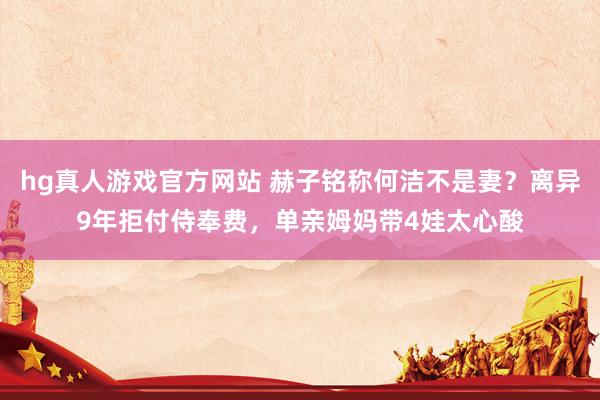 hg真人游戏官方网站 赫子铭称何洁不是妻？离异9年拒付侍奉费，单亲姆妈带4娃太心酸