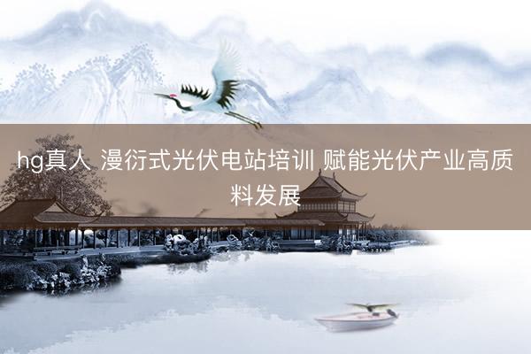hg真人 漫衍式光伏电站培训 赋能光伏产业高质料发展